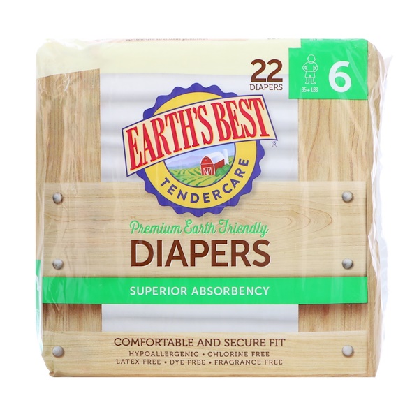 Earth's Best, TenderCare, Premium Earth Friendly, Diapers, Size 6, 35