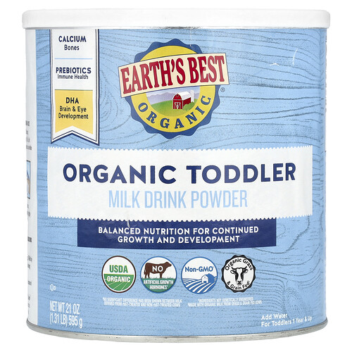 Earth's Best, Organic Toddler Milk Drink Powder, Bio-Milchtrinkpulver für Kleinkinder, ab 1 Jahr, 595 g (21 oz.)