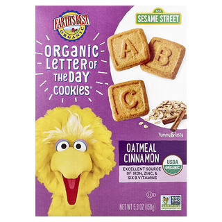 Earth's Best, Letter of The Day Cookies® Organik, 2+ Tahun, Oatmeal Kayu Manis, 150 g (5,3 ons)