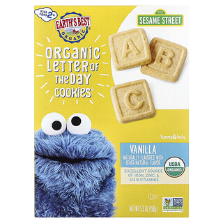Earth's Best, Organic Letter of the Day Cookies®, 2+ Years, Vanilla, 5.3 oz (150 g)