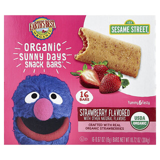 Earth's Best, Organic Sunny Days Snack Bars®, 2 roky a více, jahoda, 16 tyčinek, 19 g (0,67 oz) každá