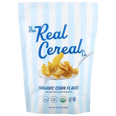 The Real Cereal Co, Hojuelas de maíz orgánicas, 240 g (8,4 oz)