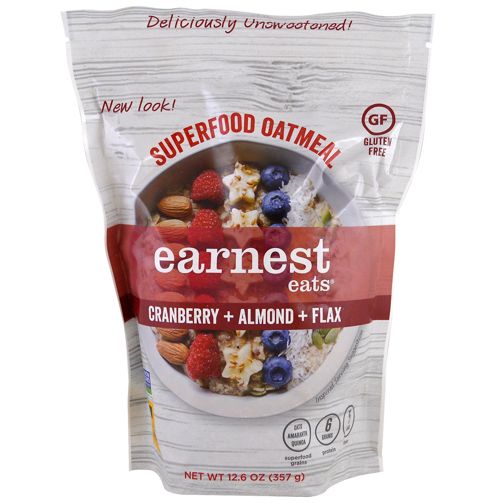 Earnest Eats, Superfood Oatmeal, Cranberry + Almond + Flax, 12.6 oz ...