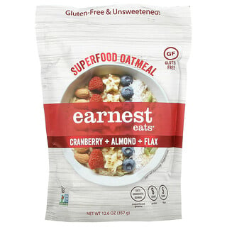 Earnest Eats, Superfood Oatmeal، التوت البري + اللوز + الكتان، 12.6 أوقية (357 غرام)