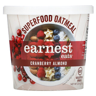 Earnest Eats, Superalimento de Aveia, Cranberry + Amêndoas + Linhaça, Mistura Americana, 2,35 oz (67 g)