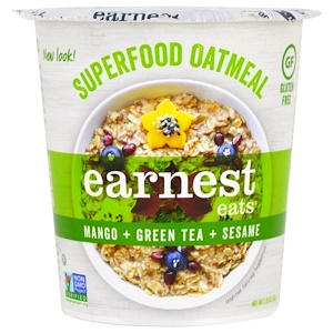 Отзывы о Ёрнест Итс, SuperFood Oatmeal Cup, Mango + Green Tea + Sesame, Asia Blend, 2.35 oz (67 g)