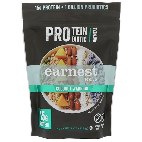 Earnest Eats, Protein Probiotischer Hafer, Kokos-Krieger, 8 oz (227 g)