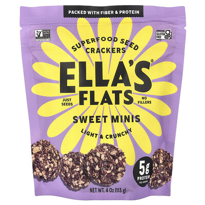 Ella's Flats, Galletas con superalimentos y semillas, Galletas dulces en miniatura, 113 g (4 oz)