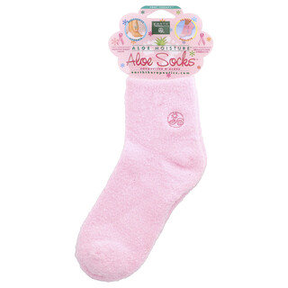 Earth Therapeutics, Aloe Moisture™, Aloe Socks™, rózsaszín, 1 pár