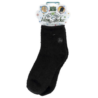 Earth Therapeutics, Aloe Moisture™, Aloe Socks™, fekete, 1 pár