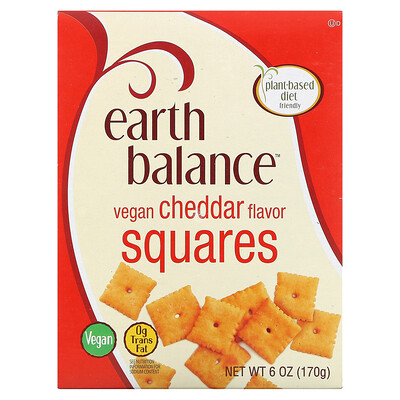 Earth Balance Vegan Squares, чеддер, 170 г (6 унций)