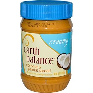 Купить Earth Balance, Кокосово-арахисовая паста, сливочная, 16 унций (453 гр)  на IHerb