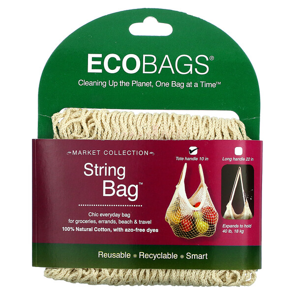 Market Collection, String Bag, Tote Handle 10 in, Natural, 1 Bag