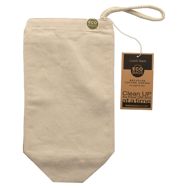 ECOBAGS, Recycled Cotton Canvas Lunch Sack, 1 Bag