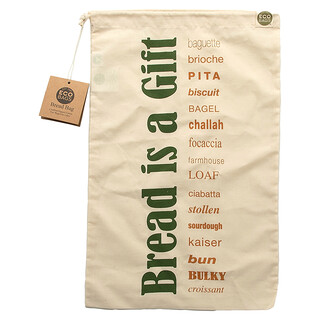 ECOBAGS, حقيبة خبز  قابلة لإعادة الاستخدام من القطن العضوي المصرح به, 1 حقيبة، 11.5 بوصة عرض 18x بوصة طول