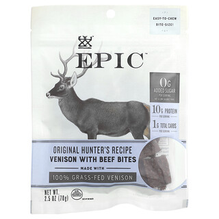 Epic Bar, Bites, Bites de Carne de Veado com Carne Bovina, 70 g (2,5 oz)