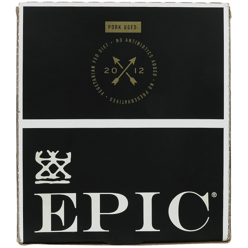 Epic Bar, Uncured Bacon, Pork + Maple Bar, 12 Bars, 1.5 oz (43 g) Each