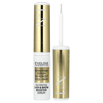 Eveline Cosmetics, No. 1 Multipeptide Lash & Brow Booster Serum, 0.14 fl oz (4 ml)