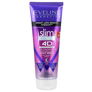 Eveline Cosmetics, Slim Extreme 4D, Super Concentrated Anti-Cellulite Night Serum, 8.8 fl oz (250 ml)