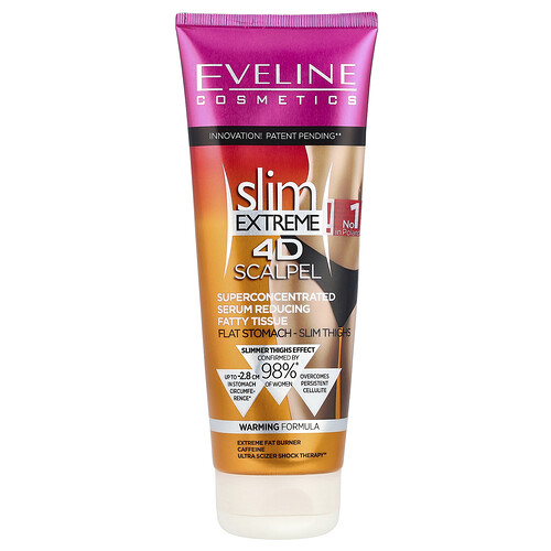 Eveline Cosmetics, Slim Extreme 4D -skalpelli, erittäin tiivistetty rasvakudosta vähentävä seerumi, 250 ml