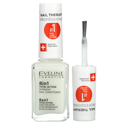 Eveline Cosmetics 8 в 1, гипоаллергенный интенсивный кондиционер для ногтей, 12 мл (0,42 жидк. Унции)