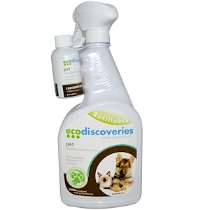 Отзывы о ЭкоДискавэрис, Pet Deodorizer & Stain Remover, 2 fl oz ( 60 ml) Concentrate w/ 1 Spray Bottle