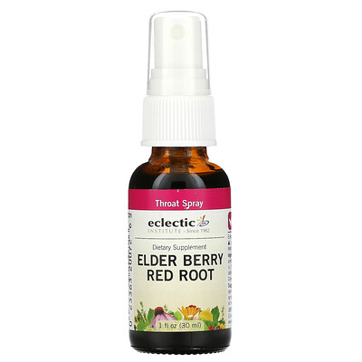 Eclectic Institute Throat Spray, Elder Berry Red Root, 1 fl oz (30 ml)