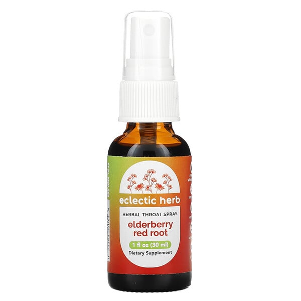 Herbal Throat Spray, Elderberry Red Root, 1 fl oz (30 ml)