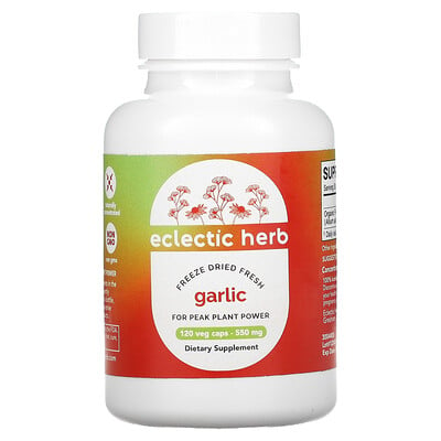 

Eclectic Institute Freeze Dried Fresh Garlic 550 mg 120 Veg Caps