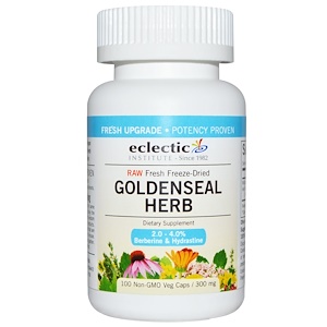 Отзывы о Эклектик Институт, Goldenseal Herb, Raw, 300 mg, 100 Non-GMO Veg Caps
