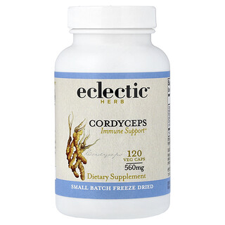 Eclectic Herb, Fresh Freeze-Dried Cordyceps Mushrooms, frische gefriergetrocknete Cordyceps-Pilze, 560 mg, 120 pflanzliche Kapseln