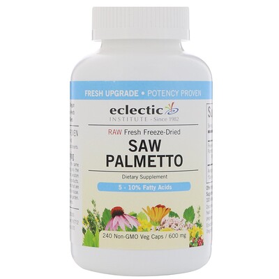 Eclectic Institute Пальма сиреноя, 600 мг, 240 растительных капсул без ГМО
