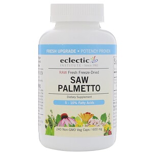 Отзывы о Эклектик Институт, Raw Fresh Freeze-Dried, Saw Palmetto, 600 mg, 240 Non-GMO Veg Caps