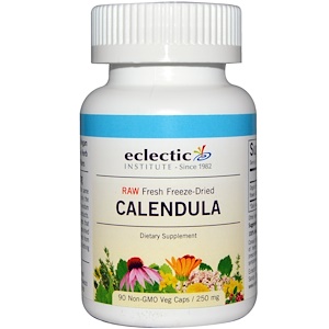 Eclectic Institute, Календула, 250 мг, 90 растительных капсул без ГМО