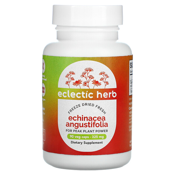 Eclectic Institute, Echinacea Angustifolia, 325 mg, 90 Non-GMO Veg Caps