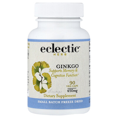 Eclectic Herb, Ginkgo, 450 mg, 90 cápsulas vegetales