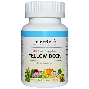 Отзывы о Эклектик Институт, Yellow Dock, 475 mg, 90 Non-GMO Veggie Caps