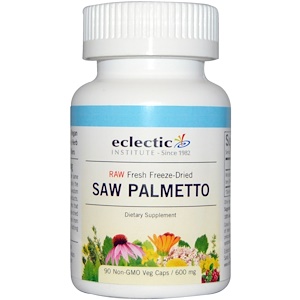 Отзывы о Эклектик Институт, Saw Palmetto , 600 mg, 90 Non-GMO Veg Caps