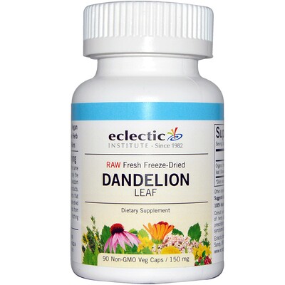 Eclectic Institute Dandelion Leaf, 150 mg, 90 Non-GMO Veg Caps