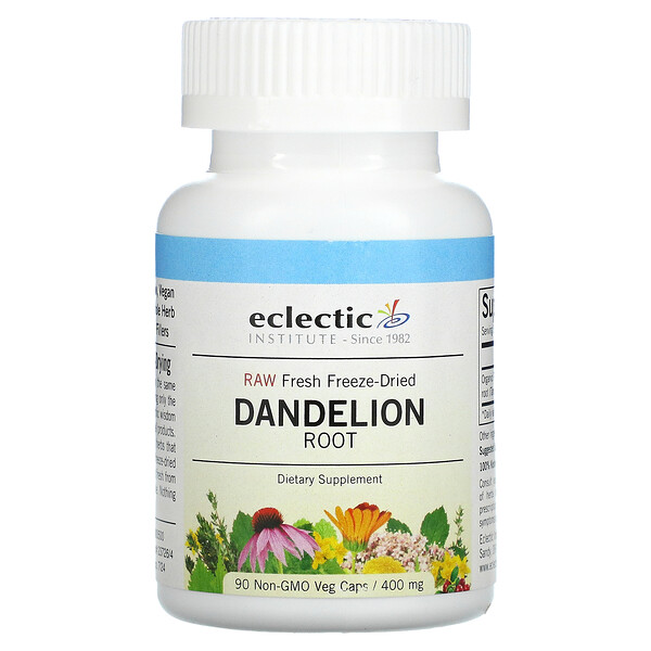 Eclectic Institute‏, Dandelion Root, Raw, 400 mg, 90 Non-GMO Veg Caps
