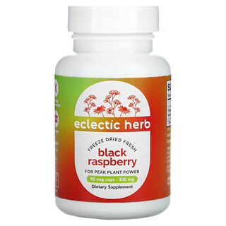 Eclectic Institute, Freeze Dried Fresh, Black Raspberry, 300 mg, 90 Veg Caps