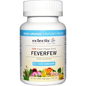 Отзывы о Эклектик Институт, Feverfew, 350 mg, 90 Non-GMO Veggie Caps