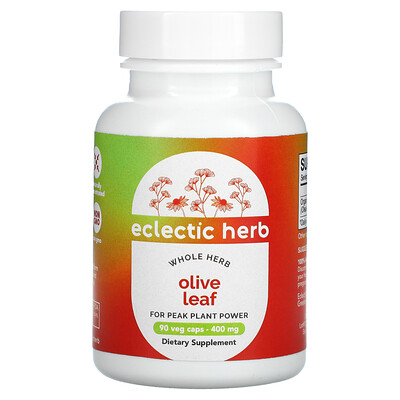 

Eclectic Institute, Whole Herb, Olive Leaf, 400 mg, 90 Veg Caps