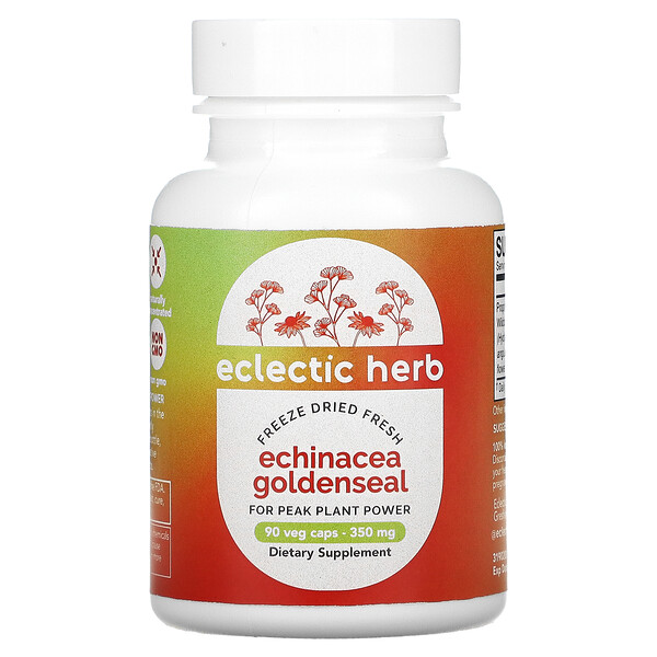 Raw Fresh Freeze-Dried, Echinacea Goldenseal, 350 mg, 90 Non-GMO Veg Caps