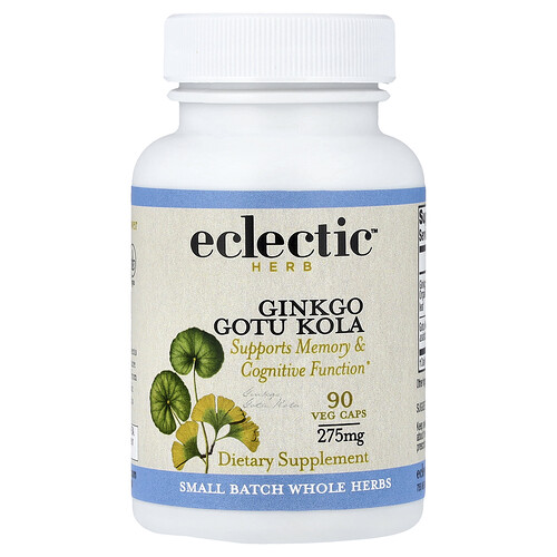 Eclectic Herb Ginkgo Gotu Kola, Supports Memory & Cognitive Function, 90 Veg Caps