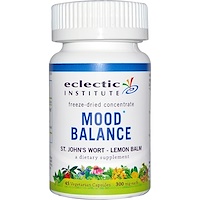 Mood Balance (баланс настроения), зверобой и мелисса, 300 мг, 45 вегетарианских капсул - изображение
