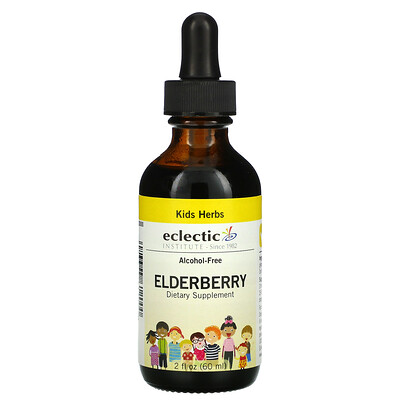Eclectic Institute Kids Herbs, Elderberry, 2 fl. oz (60 ml)
