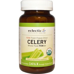 Эклектик Институт, Raw Fresh Freeze-Dried, Celery, Whole Food POWder, 3.2 oz (90 g) отзывы