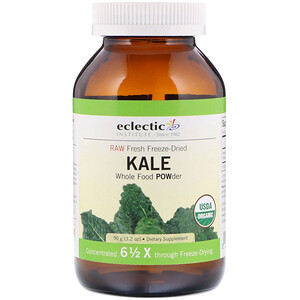 Отзывы о Эклектик Институт, Raw Fresh Freeze-Dried Kale Whole Food POWder, 3.2 oz (90 g)