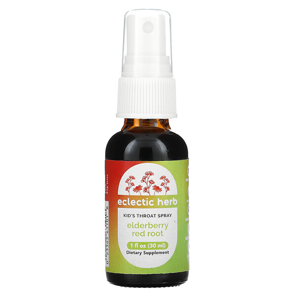 Kids Herbs, Throat Spray, Elderberry Red Root, 1 fl oz (30 ml)